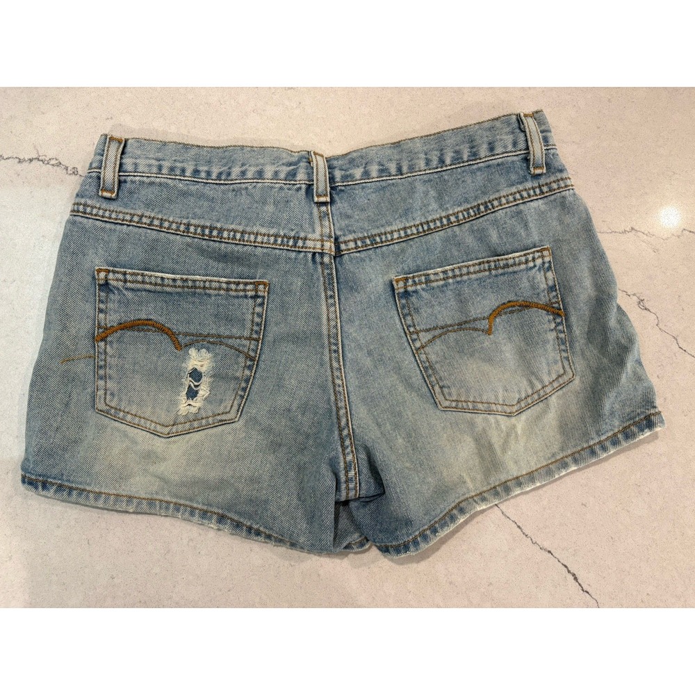 American Eagle Distressed Vintage Denim Shorts Size 4 Style 3463 Light Wash - Picture 5 of 10